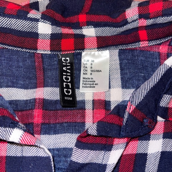 Blue and red checkered button up - Picture 4 of 6